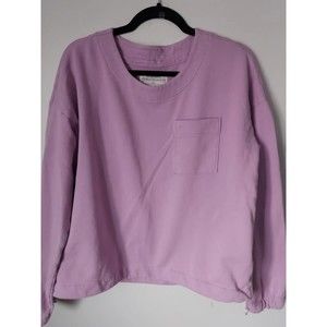 Y-753 REI Co-op 100% cotton Pullover pocket top LILAC sz L
